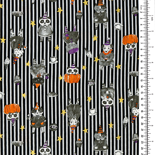 Animaux D’Halloween Citrouilles Rayures 1