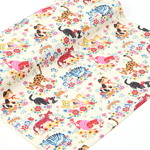 Flower Power Quirky Garden Cats Bright 3