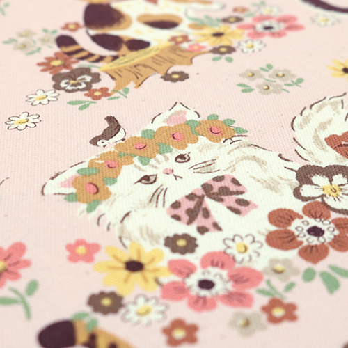 Flower Power Quirky Garden Cats Pink 5