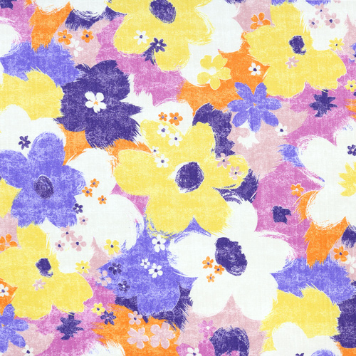 Grandi Fiori Retrò Dipinti Con Ampie Pennellate
