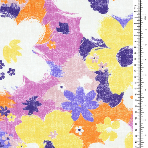 Grandes Flores Retro Pintadas Con Amplias Pinceladas 1