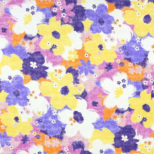 Grandes Flores Retro Pintadas Con Amplias Pinceladas 4