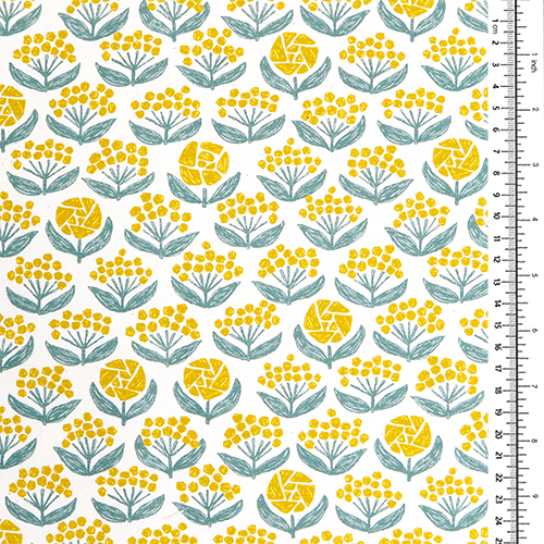 Mimosa Große Retro Bunte Blumen 1