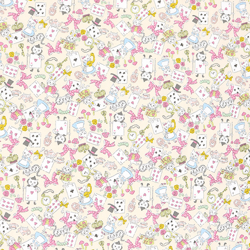 Chats Drles Alice au Pays des Merveilles Tissu par Kokka