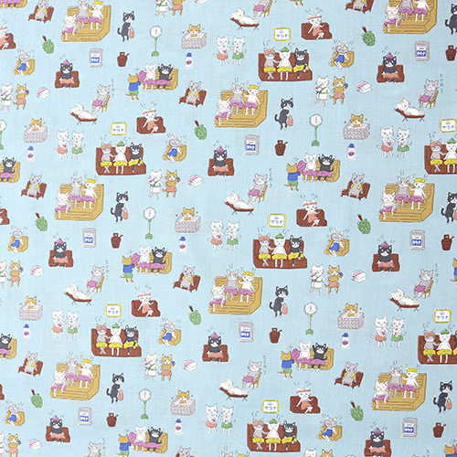Chats Drles dans la Vie Quotidienne et le Travail Tissu par Kokka