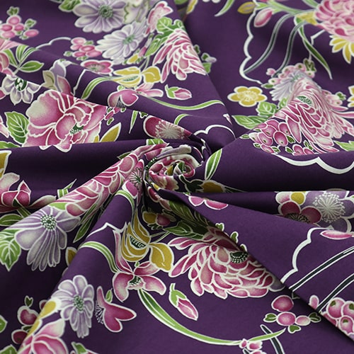 Bold Japanese Flowers White outline 2