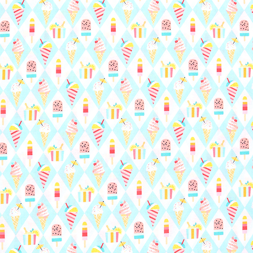 Chill Out Ice Cream Diamond Fabric by Michael Miller