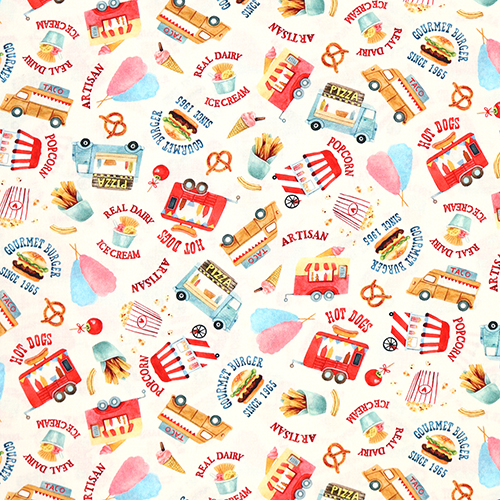 Foire Alimentaire de Carnaval Tissu par Michael Miller