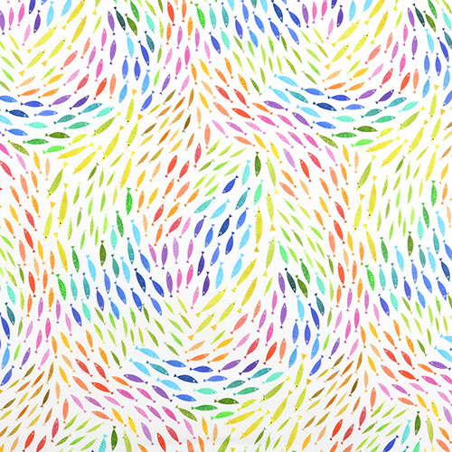 Un Poisson Deux Poissons Color Aquatique Tissu par Michael Miller