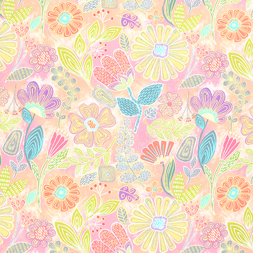 Summer Fragrance Boho Flowers Fabric by Michael Miller