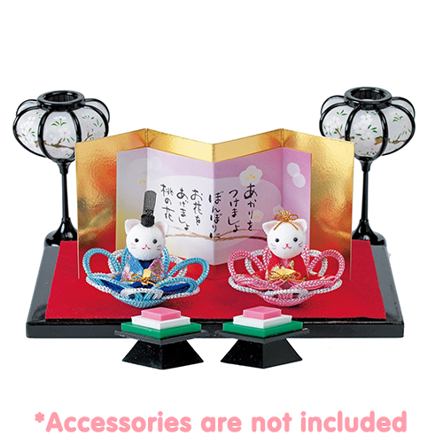 Metallic Hina Matsuri Girl's Day Cat Dolls No-Sew Ornament Japanese Craft Kit 4
