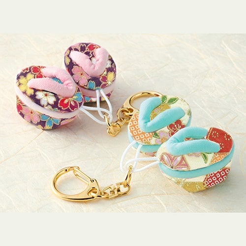 Japanese Mini Pokkuri Geta Geisha Shoes Set of 2 Keychain No-Sew Craft Kit - Bright Colour Set 4