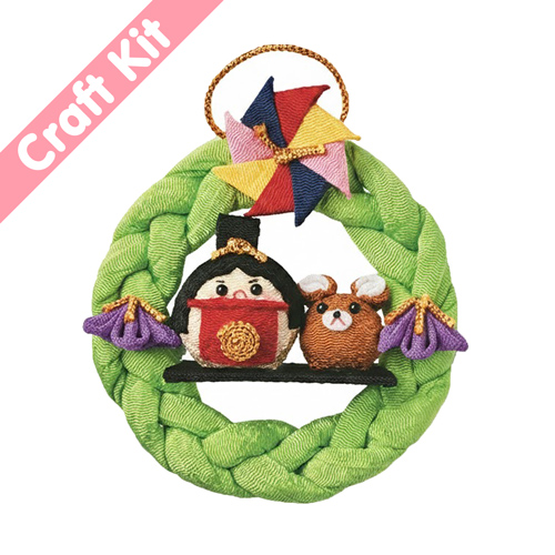 Ornamento Ghirlanda Orso Portafortuna Kintaro Giapponese Senza Cucire Tsumami Kit Da Cucito Fai Da T