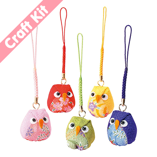 Ensemble Japonais De 5 Charmes Tlphoniques Hiboux Kit De Bricolage Netsuke par Panami