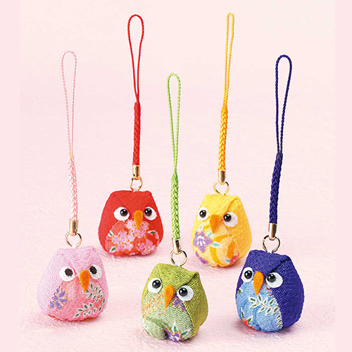 Japanisches Set Aus 5 Eulen-Handyanhängern Bastelset Netzsuke 4