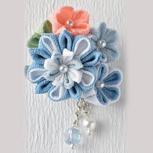 Tsumami Kanzashi 4 Fleurs Perle Barrette Broche Kit D'Artisanat Japonais 4