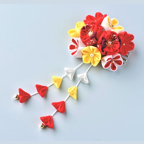 Grande Kit Per Creare Fiori Tsumami Kanzashi Ornamento Capelli Giapponese - Rosso 4