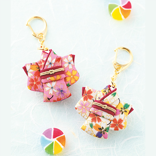 Ensemble De Mini-Kimonos Japonais De 2 Porte-Clés Kit Sans Couture - Ensemble Couleur Claire 4