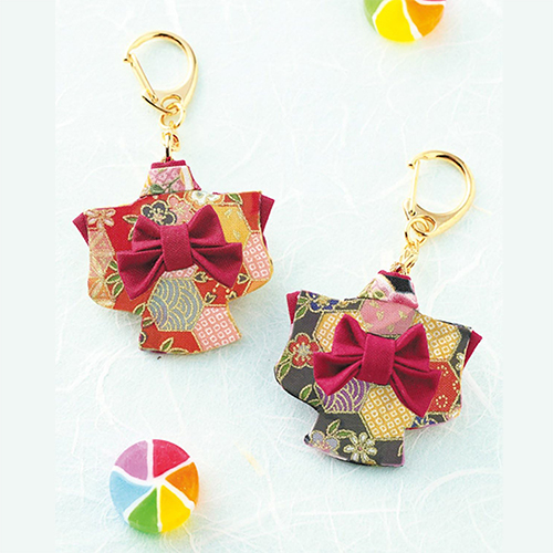 Ensemble De Mini-Kimonos Japonais De 2 Porte-Clés Kit Sans Couture - Ensemble Couleur Claire 5