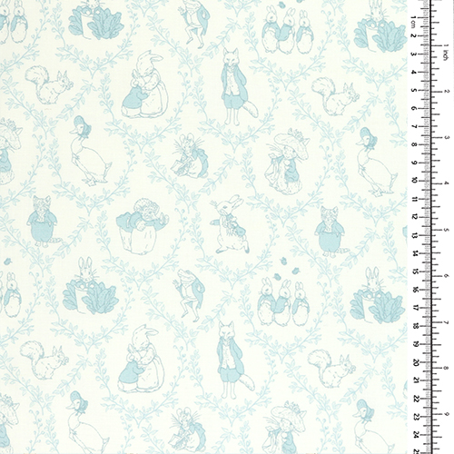 Peter Rabbit & Friends Toile Damast Hase Ente 1