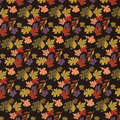 Autumn Golden Fall Colourful Leaves Fabric by Riley Blake