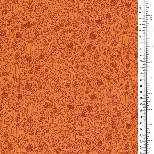 Orange Pumpkin Floral Happy Fall Days 1
