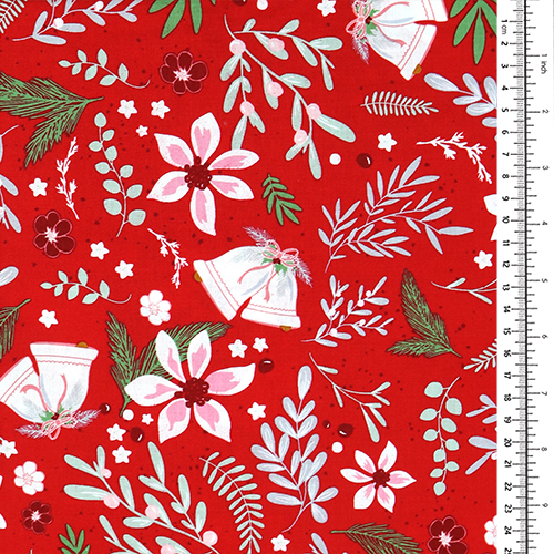 Follaje Invernal Vintage De Navidad Con Campanas 1