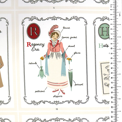 Jane Austen A-Z Stoffbuch-Panel 1