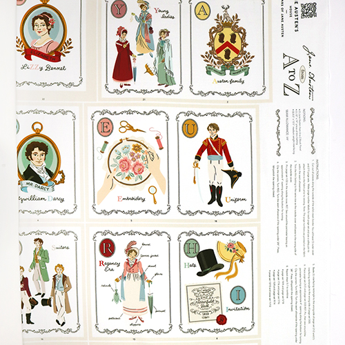 Jane Austen A-Z Stoffbuch-Panel 2