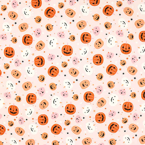 Blush Pumpkins Happy Halloween Hey Pumpkin Fabric by Riley Blake