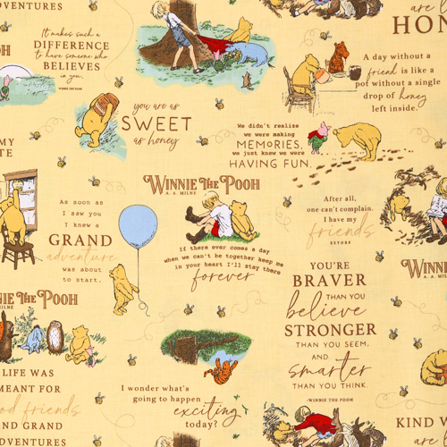 Winnie Puuh Geschichtenbuch Sonnenschein Stoff von Riley Blake