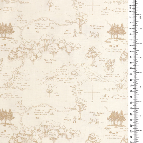 Winnie The Pooh Mappa Del Bosco Dei Cento Acri Color Crema 1