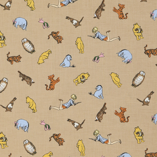 Winnie L’Ourson Amis Personnages Marron Tissu par Riley Blake