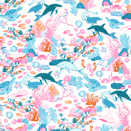 R&eacute;cif Vie Oc&eacute;an Dauphins Poisson Corail Multi