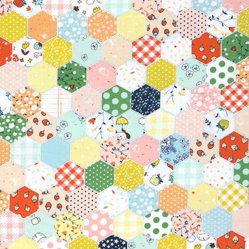 Imprim&eacute; Faux Quilt Hexagonal Fantaisiste Serendipity 2