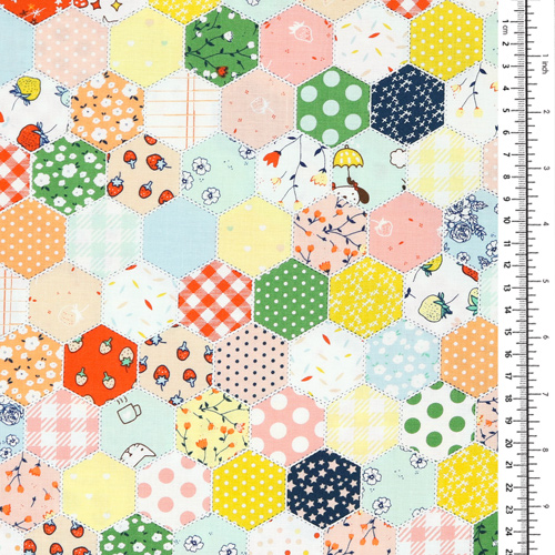 Imprim� Faux Quilt Hexagonal Fantaisiste Serendipity 2 1