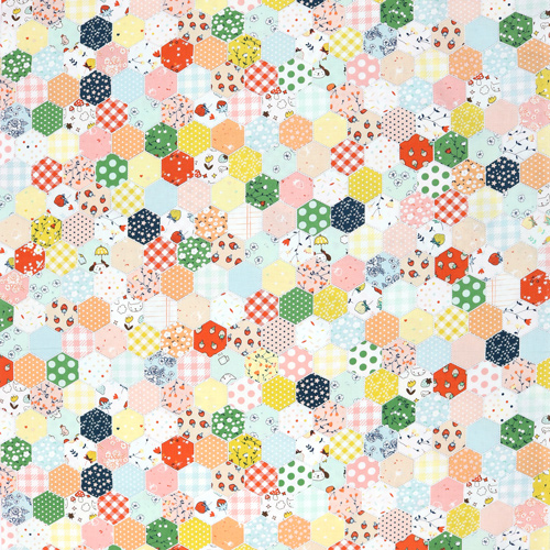 Imprim� Faux Quilt Hexagonal Fantaisiste Serendipity 2 4