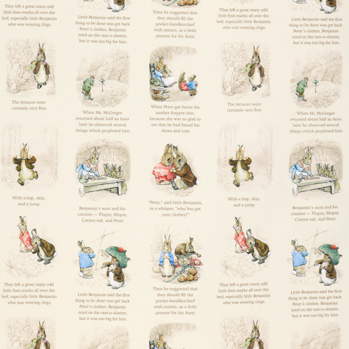 Peter Rabbit Benjamin Bunny Heure Du Conte Cr�me Tissu par Riley Blake