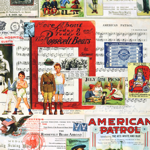 Sew America Vintage Military Ephemera Collage