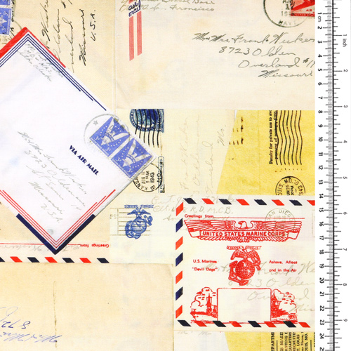 Sew America Posts Letters Stamps Parchment 1
