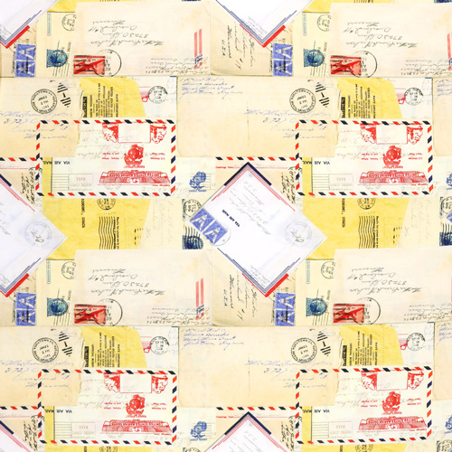 Sew America Posts Letters Stamps Parchment 4