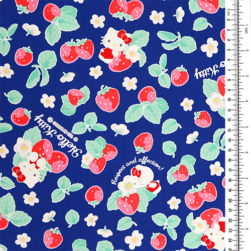 Hello Kitty Ichigo Strawberry Fabric by Sanrio - modes4u