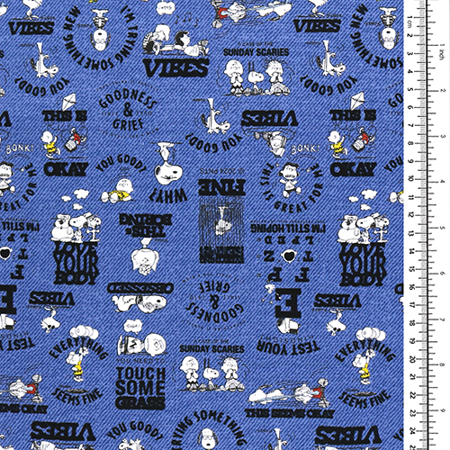 Snoopy 75. Güte Comic-Zitate Jeansstoff 1