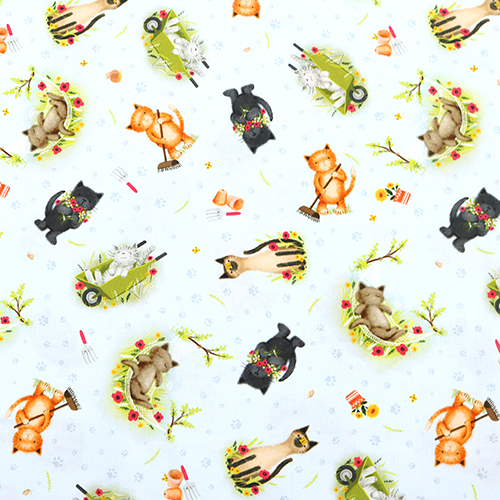 Pretty Cats In Garden Paw Print 4