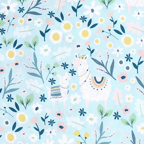 Lama Pastel Printemps Jardin Fleurs Tissu par Timeless Treasures