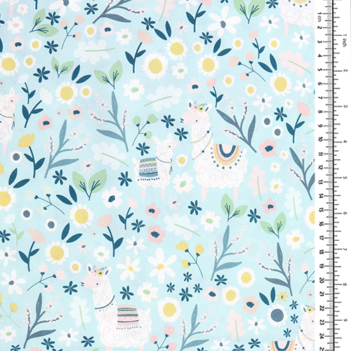 Lama Pastel Printemps Jardin Fleurs 1