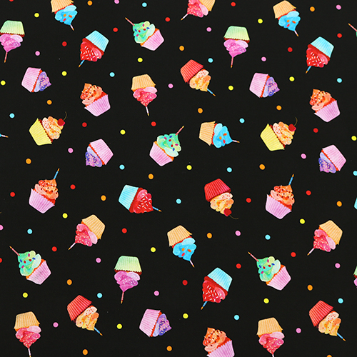 Geworfene Niedliche Cupcakes Bunte Polka Dot Stoff