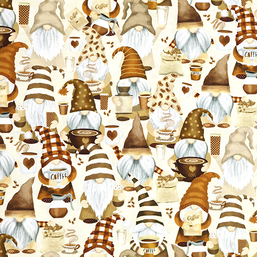 Gnomes  Tasse De Caf Cappuccino Latte Tissu par Timeless Treasures