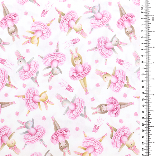 Pretty Bunny Ballerinas Ballet Dancer Fabric by Timeless Treasures ...