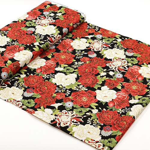 Kyoto Large Metallic Asian Florals Fabric by Timeless Treasures modes4u